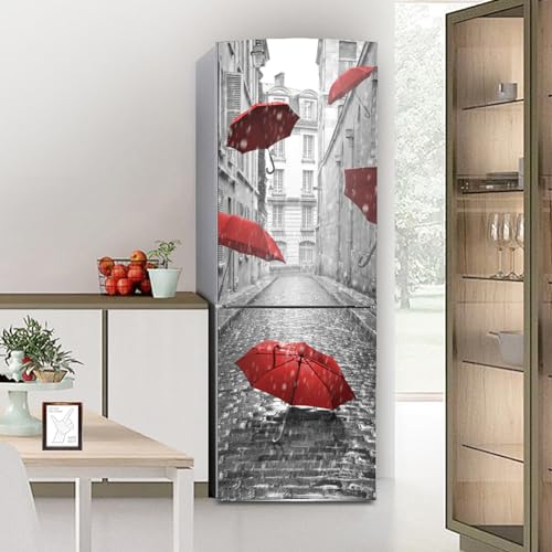 Stickers autocollants pour frigo, autocollant de réfrigérateur couvrant entièrement la porte du réfrigérateur, autocollants muraux pour décalcomanie de...