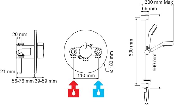 Mira Showers Minilite Built-in Variable (BIV) Mixer Shower Chrome 1.1869.003