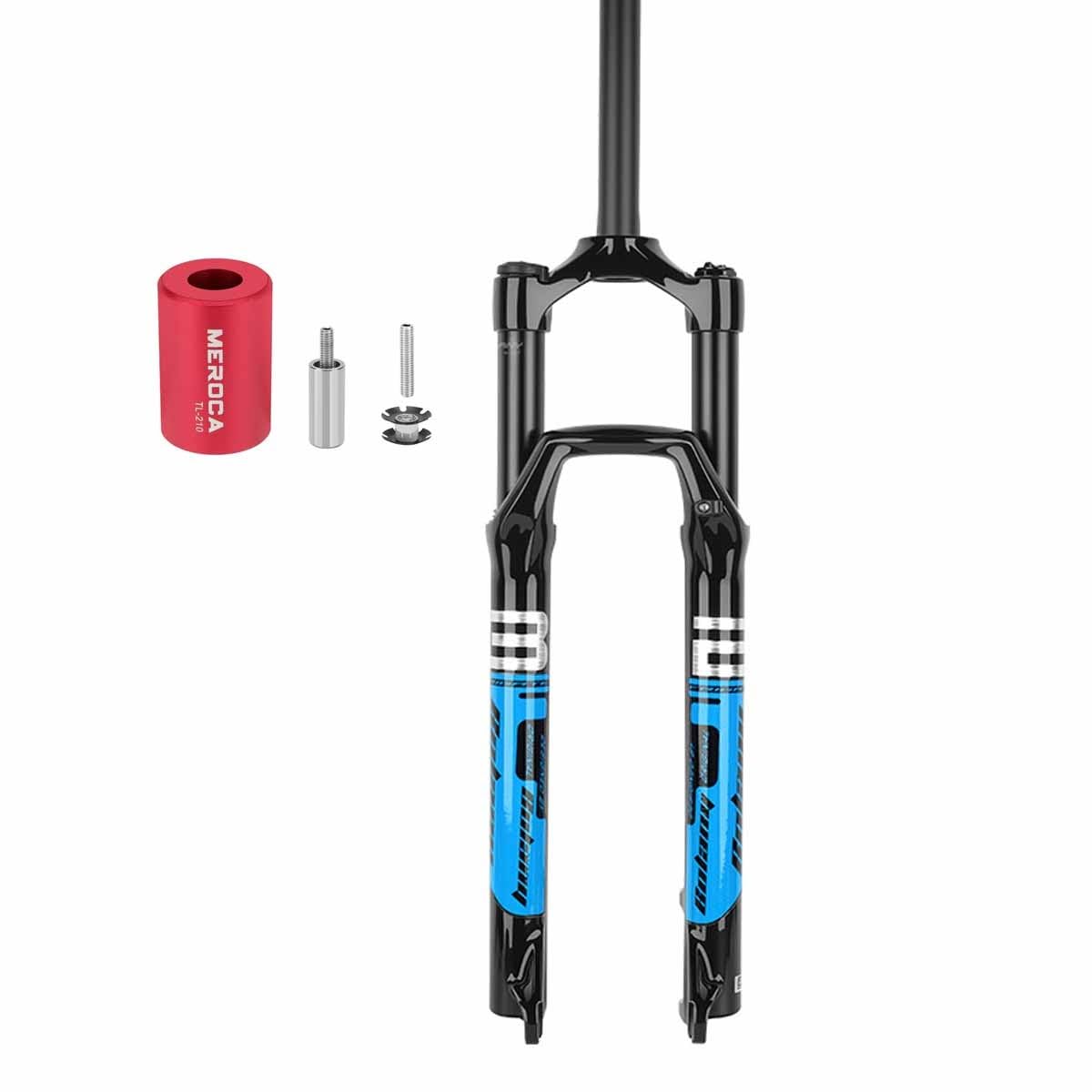 Horquilla de suspensión para Bicicleta de montaña de 27,5/29 Pulgadas, Recorrido de Aire de 120 mm, Freno de Disco Delantero Recto de 1-1/8", Cierre rápido de 9 * 100 mm, Bloqueo m
