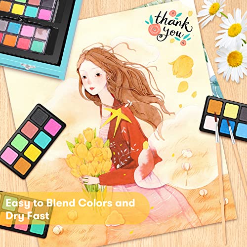 Art Supplies, iBayam 150-Pack Deluxe Wooden Art Set Crafts Drawing Painting Kit with 1 Coloring Book, 2 Sketch Pads… - Image 6