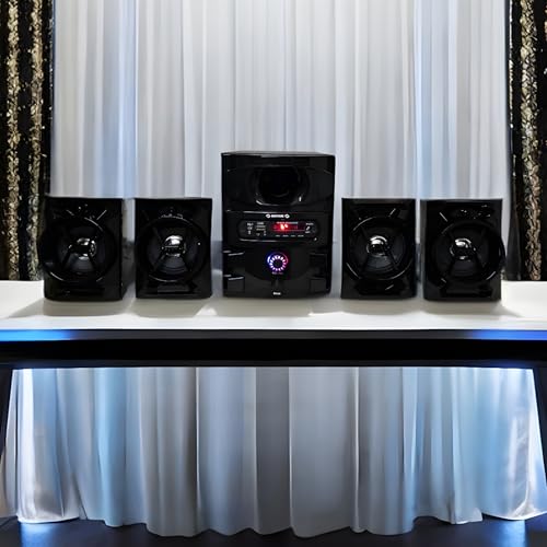 Image of Home Theatre System 4.1 with 5-inch Subwoofer, Four Satellite Speakers Best Sound Quality, with Multi-Connectivity, LED Display, Glossy Finish