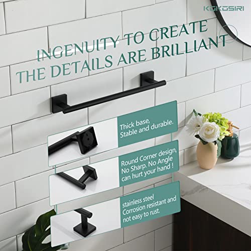 Image of KOKOSIRI Bathroom Towel Bars 16 Inch Towel Rail Matte Black 40CM Hand Towel Holder for Bath Kitchen Wall Stainless Steel B4005BK-L16