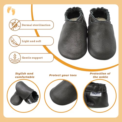 Mejale Baby Boy Girl Shoes Soft Soled Leather Moccasins Anti-Skid Infant Toddler Prewalker4