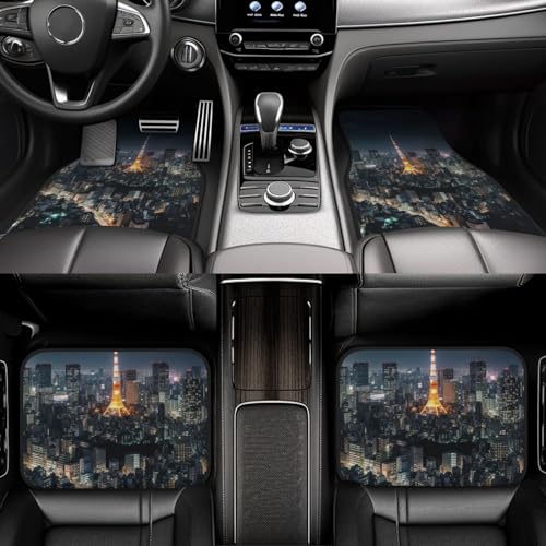 Tapis de sol de voiture antidérapants et étanches motif Tokyo City
