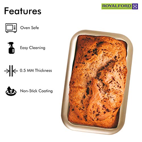 Royalford Loaf Pan 28X17.5X6Cm, 0.5MM, Premium Spring Form Cake Tin Pan for Home and Restaurant Use