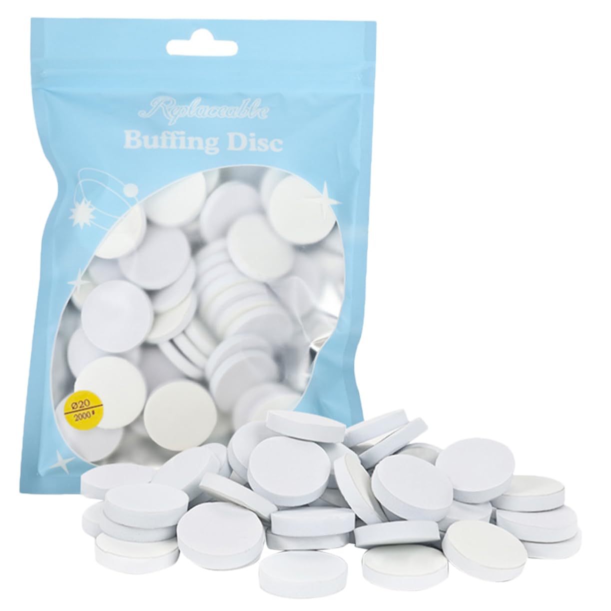 SHERCHPRY 50Pcs Self Adhesive Nail Buffing Discs for Supplies Replaceable Polishing Pads for Dead Skin Removal and Grinding Ømm Convenient Nail Grinding