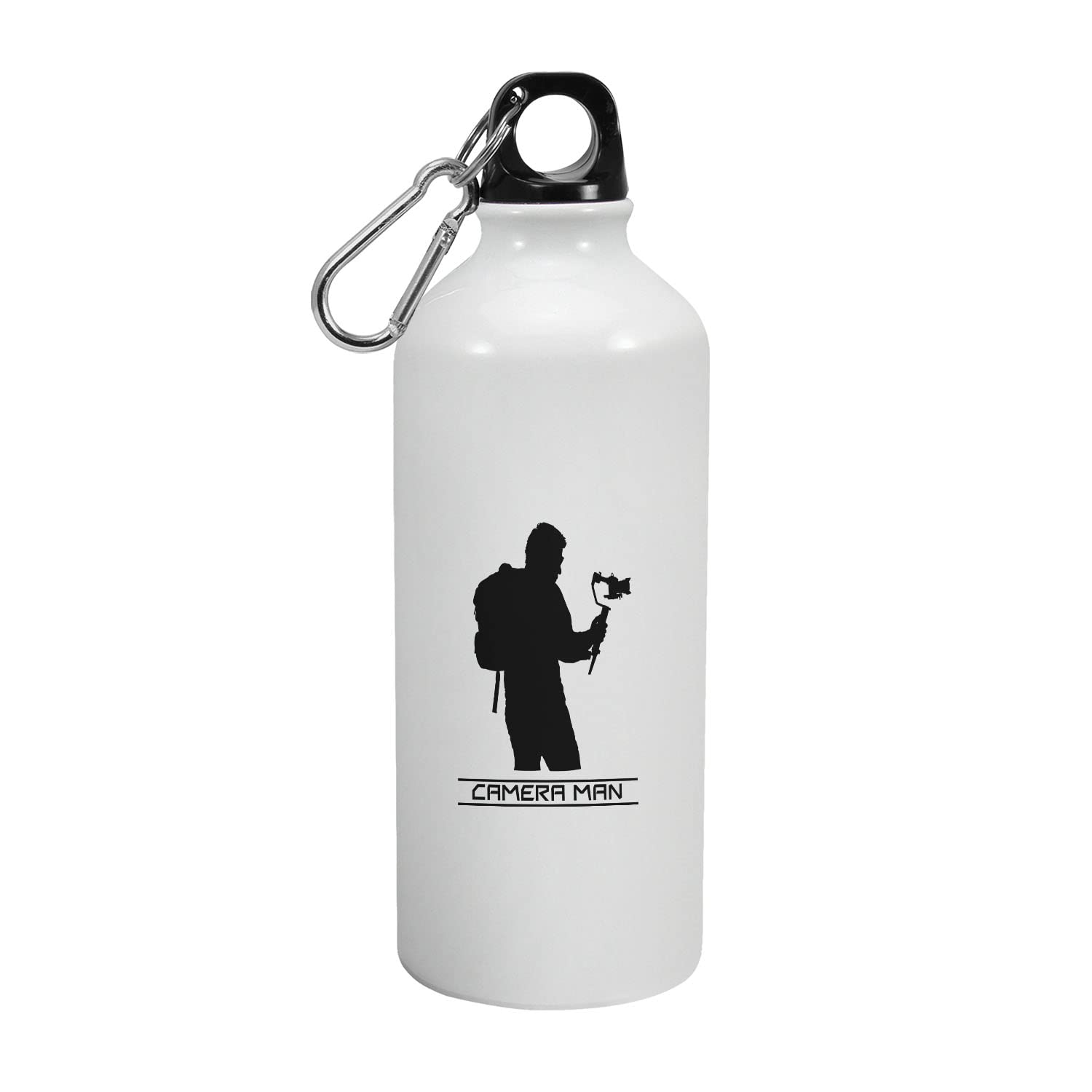 Printed Aluminium Sipper Bottle, Photography Designs - Cameraman Silhouette, Gift for Photographer, Editor, Gift for Artist, Unique Gift, Printed Bottle, 4798-AB-600