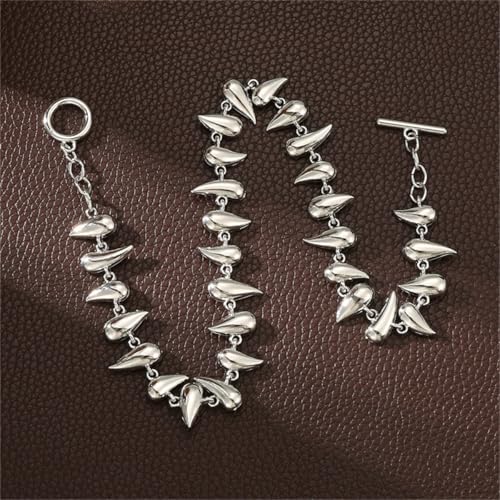 Collier ras du cou goutte d'eau Hebelee en maille larmichette réglable 38cm - 3