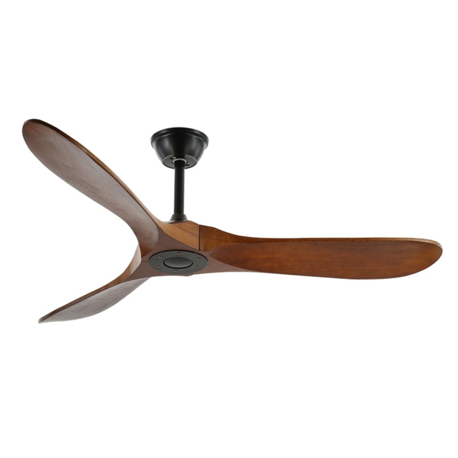 ERETYRET Solid Wood Ceiling Fan Light Wind Electric Silent High Guest Restaurant Quiet Cooling(Black,52inch)