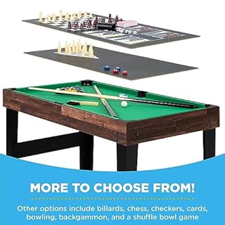 Best Choice Products 10-in-1 Multi Game Table, Combo Game Table for Kids and Adults w/Hockey, Foosball Table, Pool Table, Ping Pong Table, Chess, Checkers, 2x4ft - Walnut