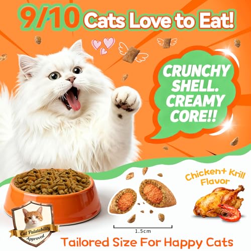 Carmelie Flea and Tick Prevention for Cats Chewables, 500 Crunchy & Creamy | Natural Oral Cat Flea Treatment for Skin & Coat, Fish Oil Vitamin Kitten Flea Chews, Chicken Krill Flavor, All Breeds & Ages - Image 3