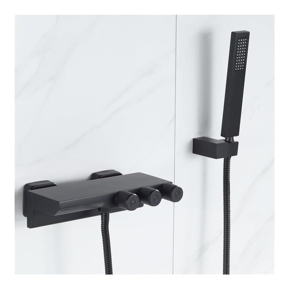 Blyqxs Black Large Flow Waterfall Bathtub Faucet Gly62