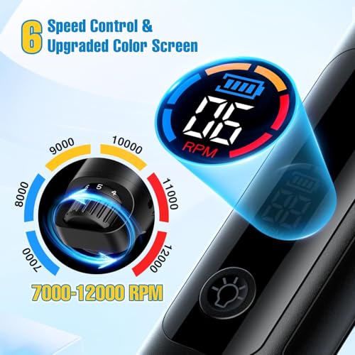 Image of Boltz Dog Nail Grinder, 6-Speed Quiet Electric Pet Nail Trimmer with Dual LED Light, 7000-12000 RPM, Rechargeable Nail Grinder for Small, Medium & Large Dogs, Extra Grinding Head Included