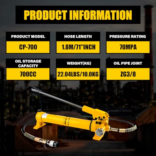 Image of CP-700 Hydraulic Manual Pump 10000psi High Pressure Hydraulic Hand Pump 900cc Oil Capacity Hydraulic Lifting Pump