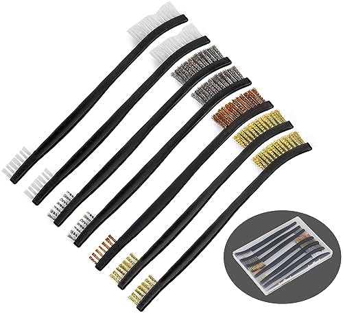6 Piece Hand Wire Brush Set 175mm Long With Nylon, Brass & Steel Bristles CA121