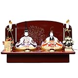 【江戸木目込】【木目込】木目込人形：京極雛(灯り付飾台)：小倉草園作【木目込親王飾】【柿沼東光】