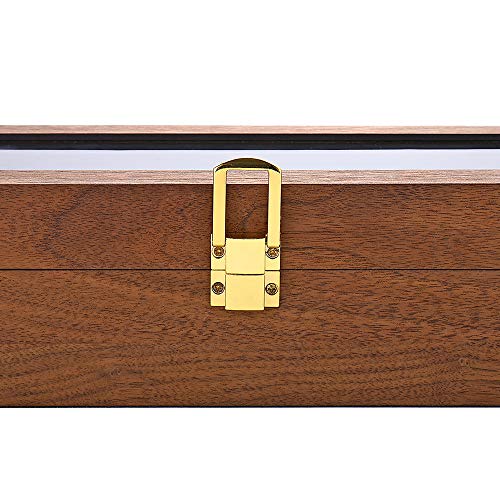 Lestar Watch Box, Executive 6 Slots Watch Case With Valet, Glass Topped Wooden Watch Display Case Watch Organizer, Jewelry Storage Case #TOP2