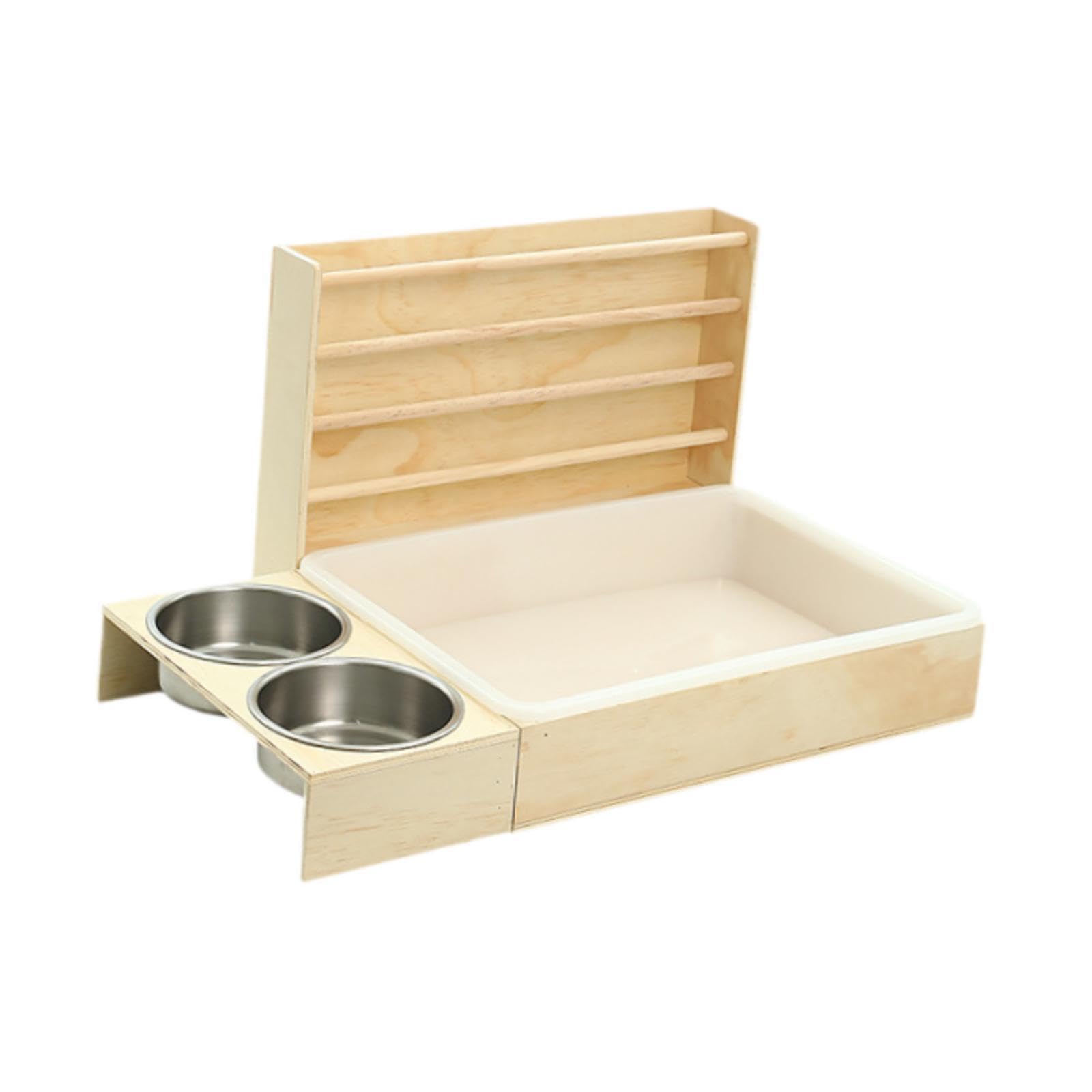 LOVIVER Mangeoire à Foin en Bois pour Lapin, bac à litière, Jouet d'enrichissement, Distributeur de friandises, mangeoire pour Lapin, Toilettes, Porte-Foin
