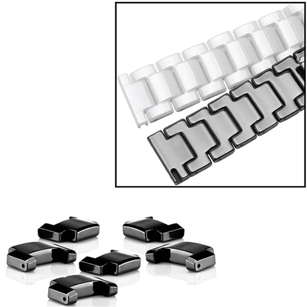 Uhrenarmband Keramisches Uhrenband 14 15 16 17 18 19 20 21 22mm Schwarzweiße Uhrenband Für Männer Und Frauen Armband Ersatzband (Color : Black A, Größe : 22mm)