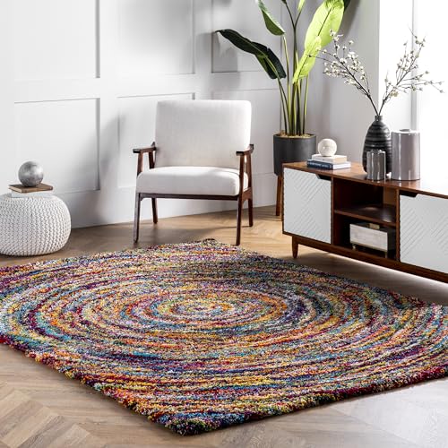 nuLOOM Ardelle Swirl Shaggy Area Rug, 5x8, Multi