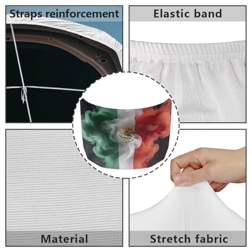 Image of Car Hood Cover Mexican Flag Print Hood Covers for SUV Trucks,Stretch Elastic Car Front Hood Protective Cover,Washable & Removable,Universal Auto Accessories Exterior