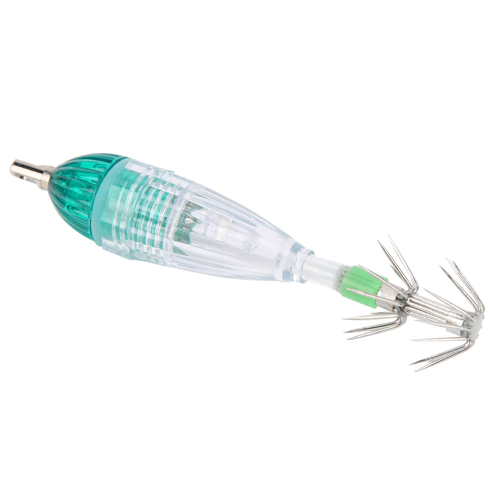 Night Fishing Lights, Underwater Fishing Light Squid Shape LED Lure Bait Underwater Lamp with Hook Green for Night