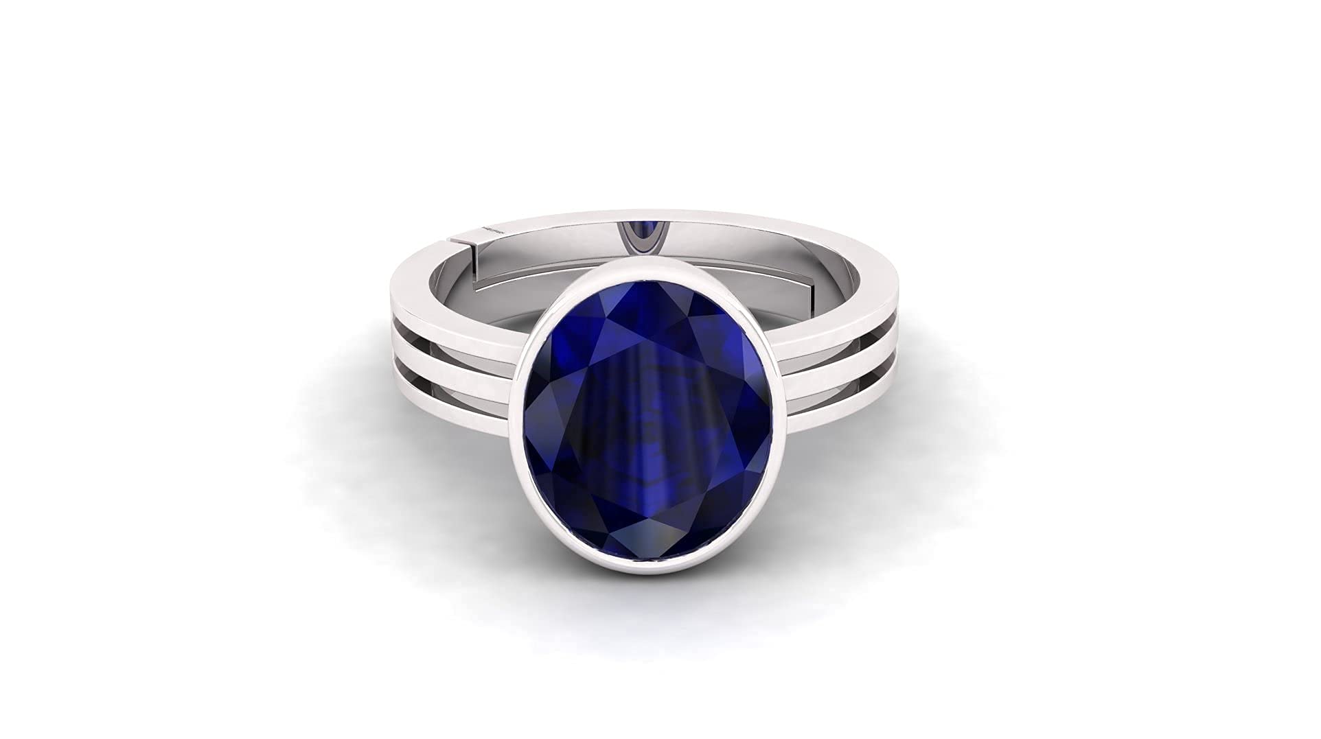 14.25 Ratti Blue Sapphire Adjustable Ring Silver Ring Unheated and Untreated Neelam Natural Ceylon Gemstone for Men and Women (ACD21)-image-16