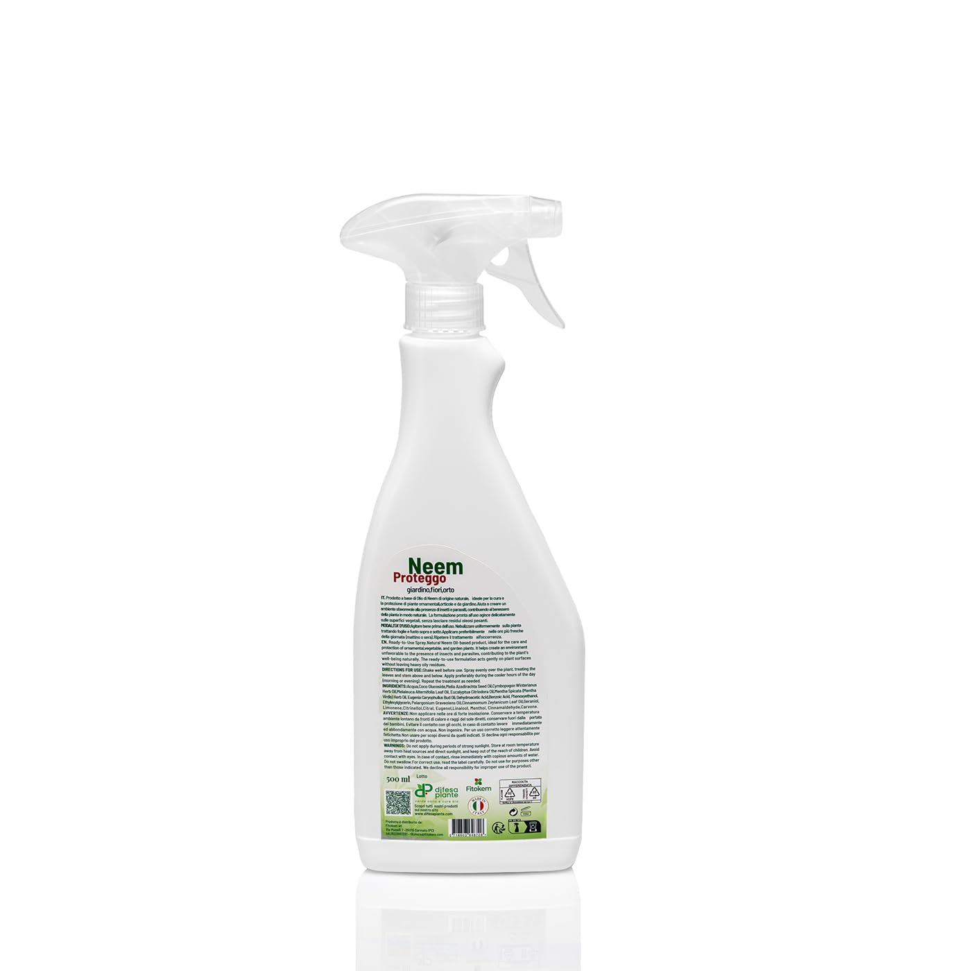 Sapone Molle di Potassio e Olio di Neem 500ml Spray per Orto, Piante e Ambienti - Pronto all'Uso Corroborante e Protezione Totale per Animali e Piante Argan Italia