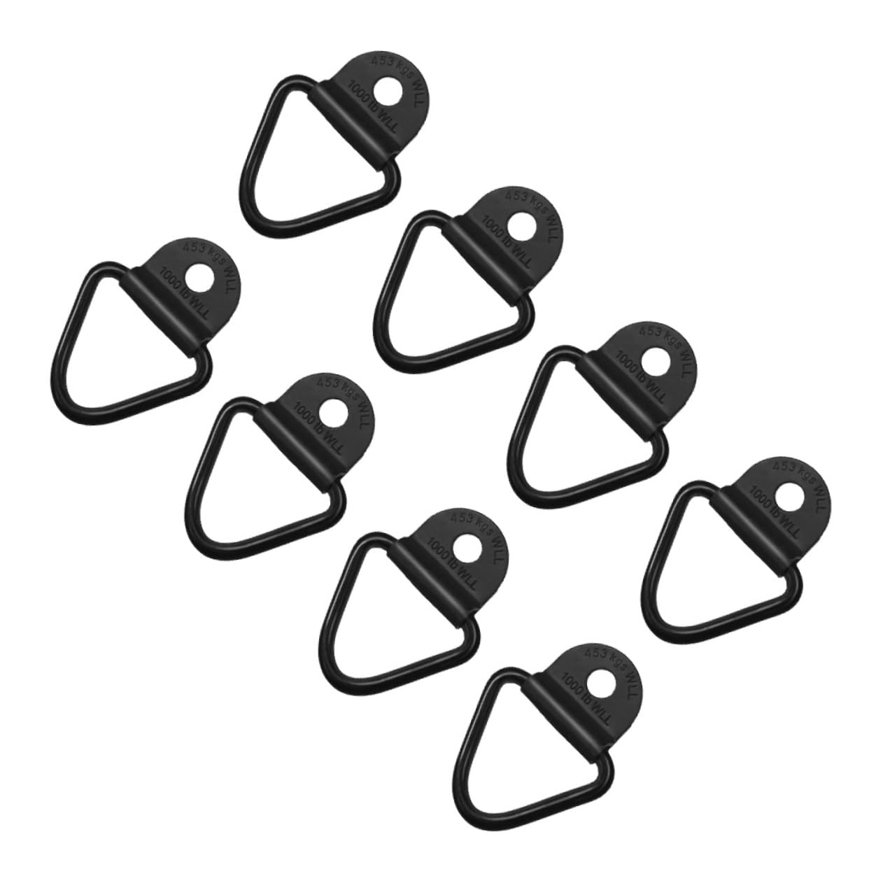 Anelli di Ancoraggio V a Forma Triangolare in Acciaio al Carbonio Nero, Set da 8 Pezzi Resistenti e Versatili per Fissaggio Merci e Rimorchi