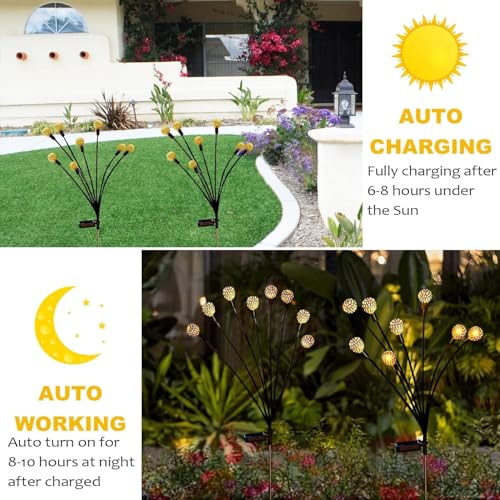 Image of GIGALUMI GL-912 6 LED Solar Moroccan Ball Light IP65 Waterproof Orb Lantern with 2V Panel 600 mAh Battery for Diwali Decoration Indoor Outdoor Garden Yard Party (Pack of 1, Warm White)