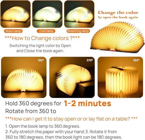 Image of Adventure Book Night Light, 3D Lamp & 5 Colors Folding Book Lamp White, Yellow, Warm Yellow Light LED Book Light for Home Decor, Birthday Gift, Inspired by 'Up' Saga