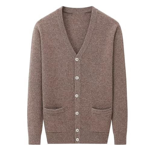 Chaqueta Punto Hombre Cachemira Suéter Cárdigan de Invierno Cárdigans Cálida con Cuello en V y Manga Larga con Cierre de Botones Jersey