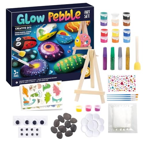 Kit de peinture sur pierres pour enfants et ados - Set d'artisanat avec galets