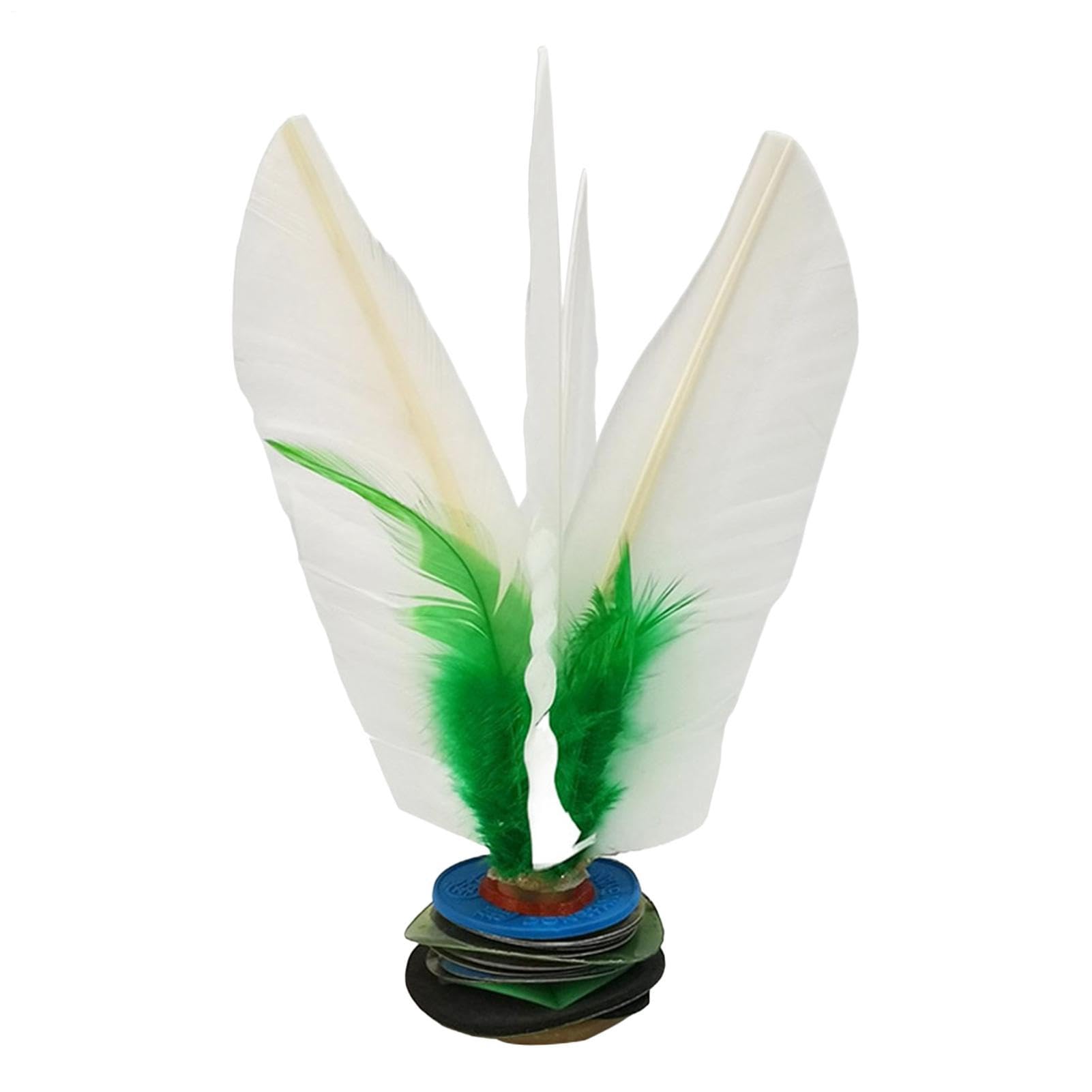 Générique Kick Shuttlecock - Chinese Jianzi Shuttlecock | Plume Shúttlecock, White Feathers Foot Kick Chinese Jianzi,Handwheel Fitness Entertainment and Foot Sports Outdoor Toy Game for Kids Adults