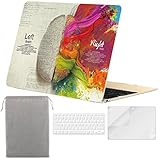 Sykiila for MacBook 12 inch case Hard Cover 4 in 1 Folio Case + HD Screen Protector + TPU Keyboard Cover + Sleeve for 12'' with Retina Display (Model: A1534) - Left Right Brain