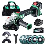 Brushless Angle Grinder 20V 4-1/2 inch, Cordless 4.0Ah Battery & 2A Fast Charger, 8500RPM, Power Angle Grinder with Cutting & Grinding Wheels, Flap Discs for Wood Metal & Rust Removal