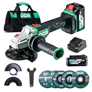 Brushless Angle Grinder 20V 4-1/2 inch, Cordless 4.0Ah Battery & 2A Fast Charger, 8500RPM, Power Angle Grinder with Cutting & Grinding Wheels, Flap Discs for Wood Metal & Rust Removal