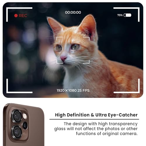 Image of FIRST MART Black Camera Ring Guard Protector for Oppo Reno 15 Pro Mini | Tempered Glass with Metal Alloy Rings, HD Clear, Scratch Resistant, Case-Friendly | Pack of 1