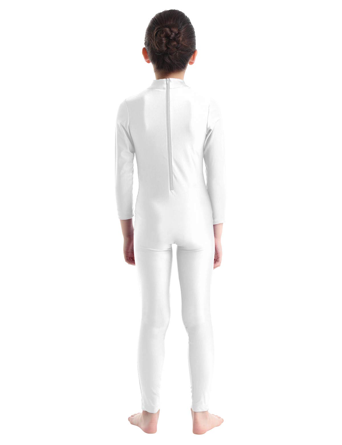 iiniim Leotardo Clásico Elástico Maillot Manga Larga con Cremallera Niña Ballet Danza Gimnasia