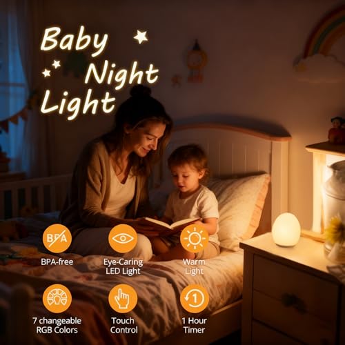 image for AuroraNiteBeam Night Light for Kids,Egg Night Light for Baby Nursery, 