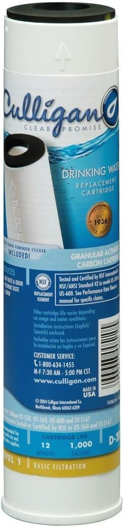 Culligan D20 Undersink Replacement Water Filter