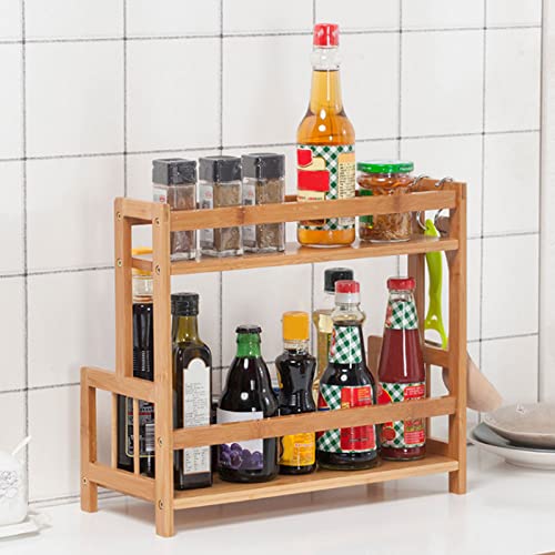 Organisateur de cuisine en bambou pour créer un coin épices élégant sur le comptoir - 6