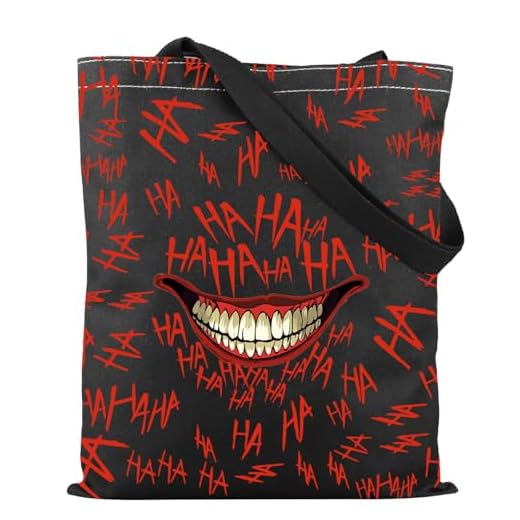 TSOTMO Joker Merch Gift Joker Character Joke Ghoul - Bolsa de mano para amantes del Joker, regalo para fanáticos de películas de terror, Jaja, medium