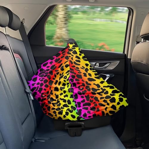 Image of Youngerbaby Leopard Colorful Nursing Cover Carseat Canopy Car Seat Covers for Babies Mom Breastfeeding Scarf Infant Multi Use Cover for Baby Stroller Shopping Cart Feeding High Chair