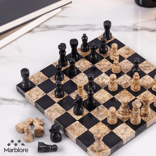 Set de Ajedrez de Mármol 10 Pulgadas Hecho a Mano miniatura 2
