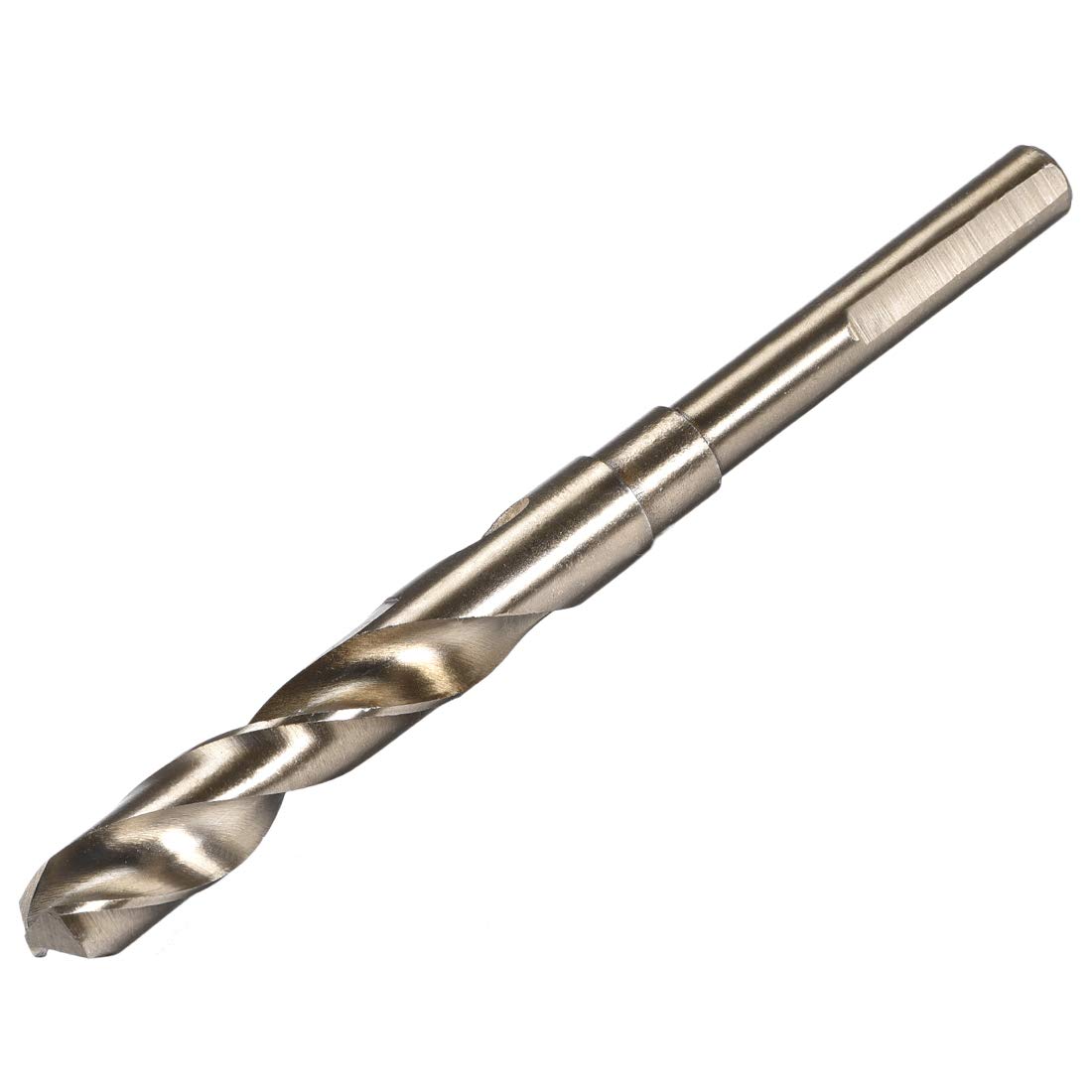 uxcell Reduced Shank Twist Drill Bits 13.5mm Black Nitride & Gold Titanium Coated High Speed Steel 6542 with 10mm Shank for Stainless Steel Alloy
