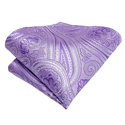 Image of DiBanGu Paisley Bow Ties for Men Silk Self Tied Bowtie and Pocket Square Cufflinks with Lapel Pin for Wedding Party