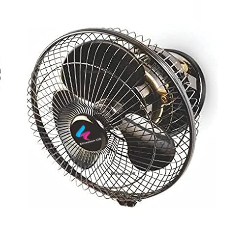 Image of STARVIN 12 Inch Wall Mounted Fan | High Speed Cooling Fan with Wide Air Throw | Powerful Air Delivery, Adjustable Tilt, Low Noise Wall Fan for Home, Kitchen, Shop & Restaurant (Black)