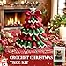 OEKYTOY DIY Crochet Christmas Tree Kit,2026 New Crochet Kit for Beginner,Christmas Tree Bow Pearl Embellishment, Christmas Party Crochet Decorations,Starter kit (Pink)