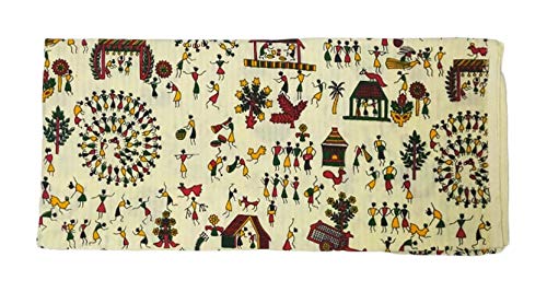 Aditya CollectionAditya Collection Unisex Adult Cotton Unstitched Ethnic Fabric (Multi-Coloured, Tantu Khadi 56)